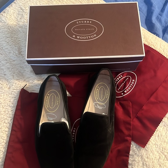 Men's Stubbs and Wooten black velvet loafers - Picture 9 of 9